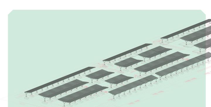 Parkplatzüberdachung mit PV-Anlage MASS Solar 1 (800 kW), Internationaler Flughafen Sarajevo